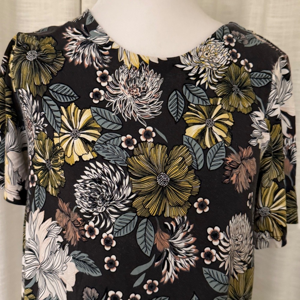 LOFT Outlet Women's Floral Print Short Sleeve Dress‎ swingy Size S Casual comfy